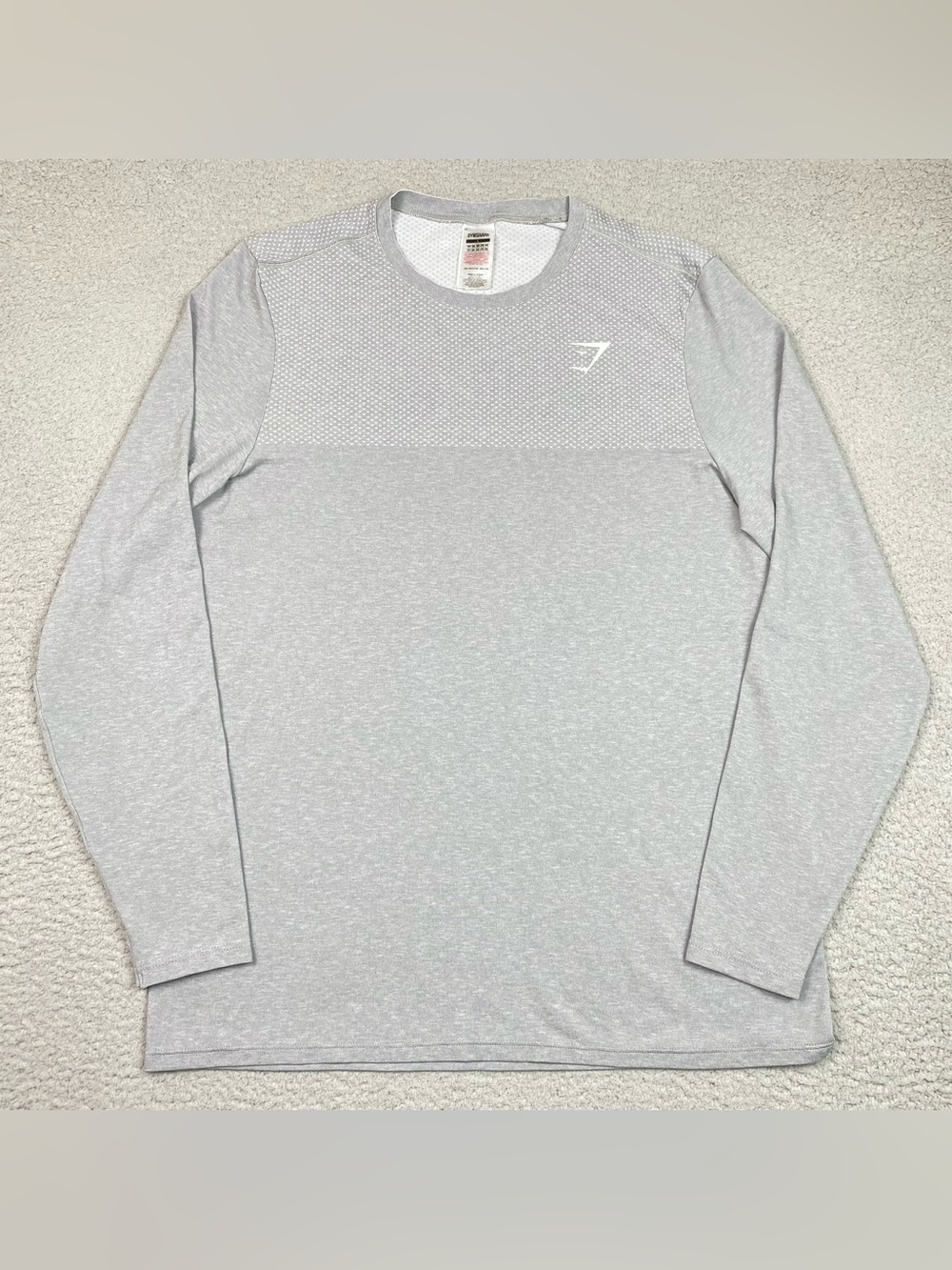Gymshark Vital T Shirt Men's Size L Gray Long Sleeve Athletic Gym Workout Large